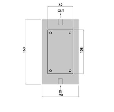 Cab brazed heatsink LCP 90x20/160 - CB Product Drawing