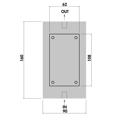 Friction stir welding heatsink LCP 90x20/160 - FSW Product Drawing