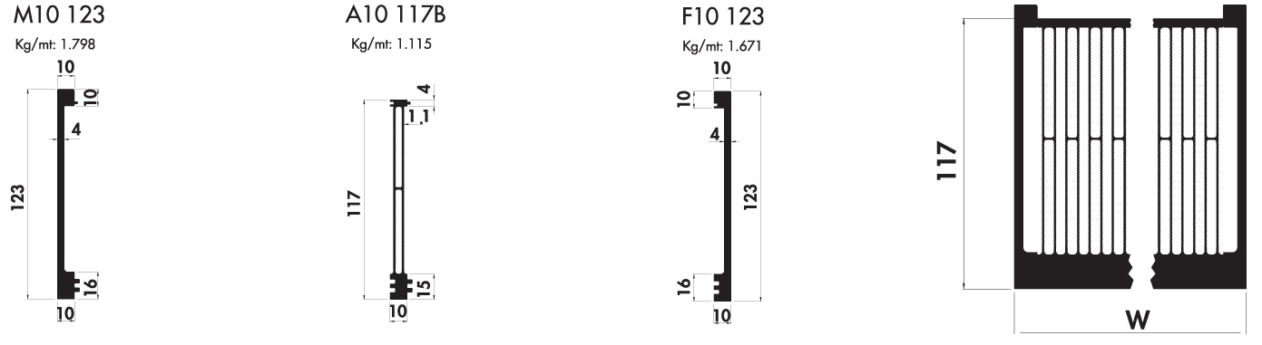 High performance heatsink PA10 117 Product Drawing