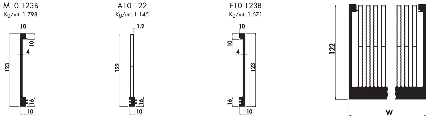 High performance heatsink PA10 122 Product Drawing