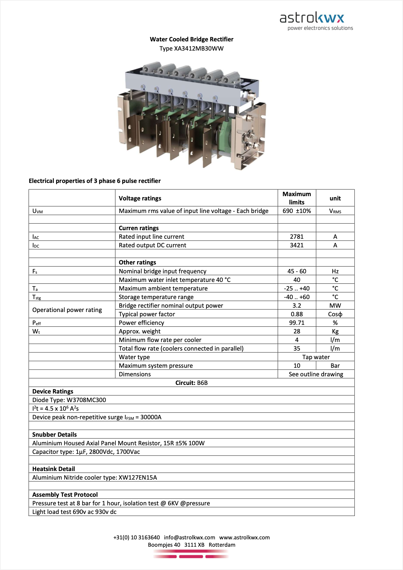 liquid cooled rectifier datasheet